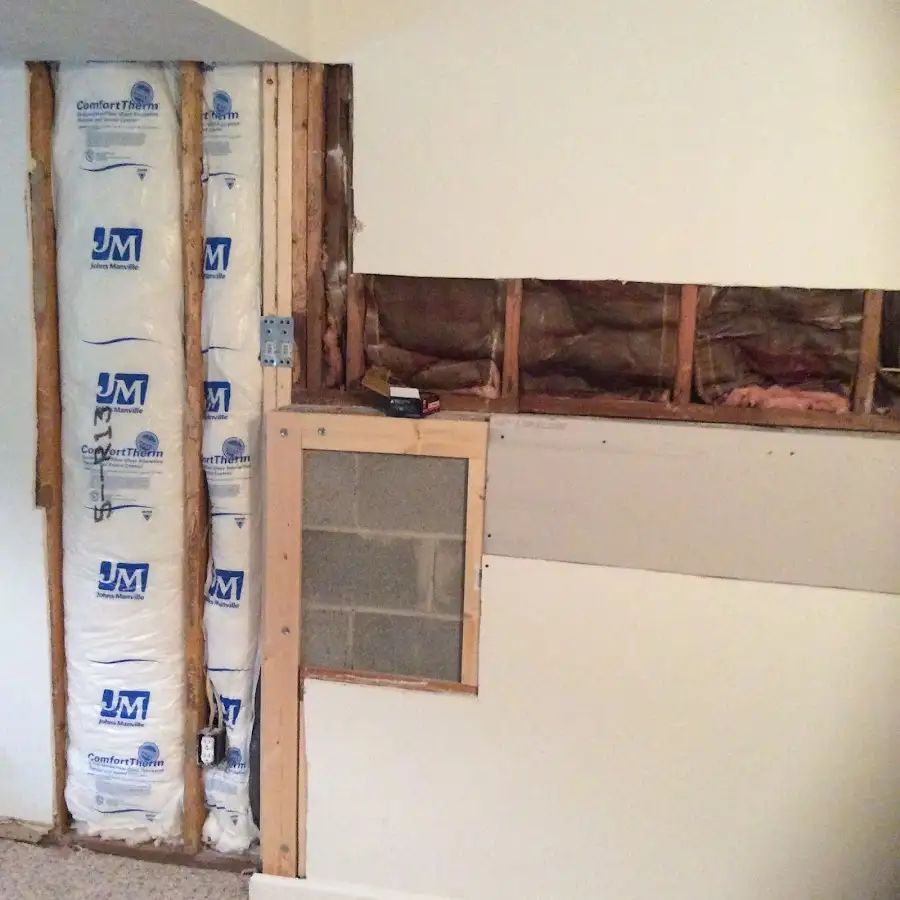Wall insulation replacement during Contents Cleaning & Restoration in Bernardsville